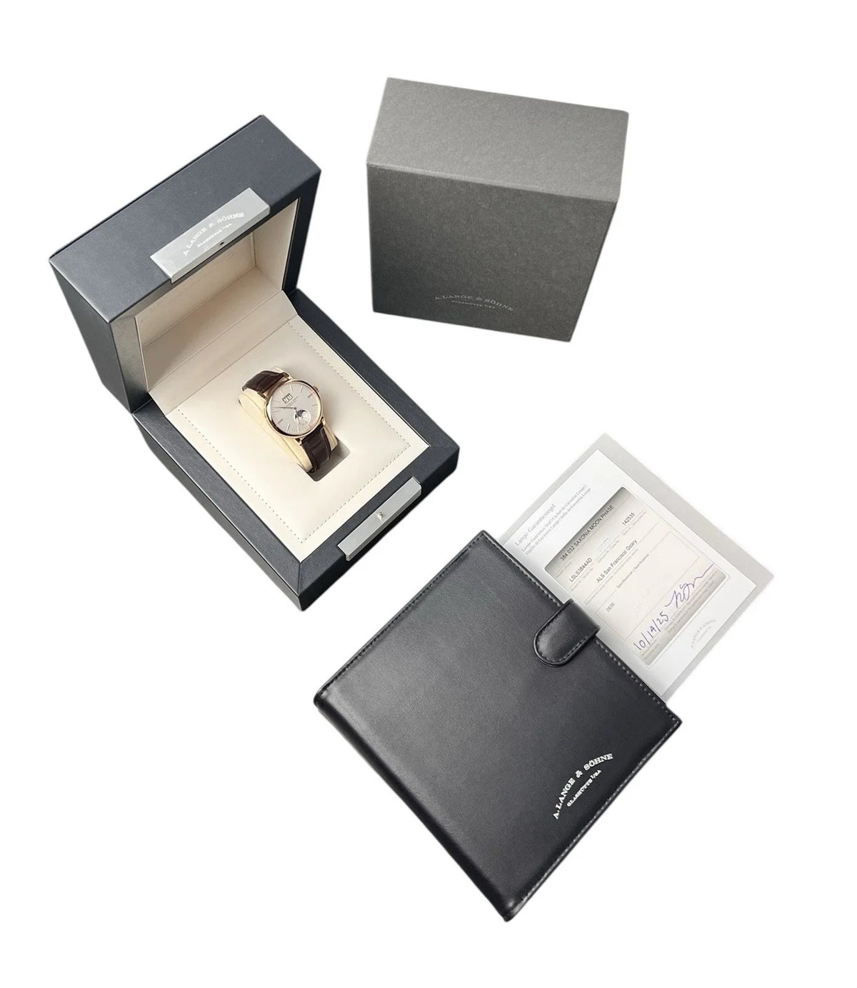 A. Lange & Söhne Saxonia 384.032 Box and papers